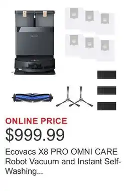 Costco Ecovacs X8 PRO OMNI CARE Robot Vacuum and Instant Self-Washing Roller Mop Bundle offer