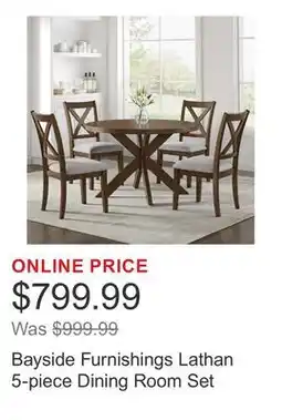 Costco Bayside Furnishings Lathan 5-piece Dining Room Set offer