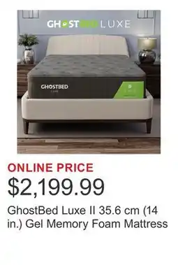 Costco GhostBed Luxe II 35.6 cm (14 in.) Gel Memory Foam Mattress offer