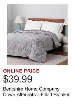 Costco Berkshire Home Company Down Alternative Filled Blanket offer