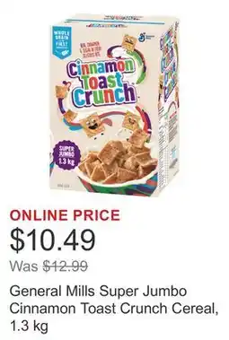 Costco General Mills Super Jumbo Cinnamon Toast Crunch Cereal offer