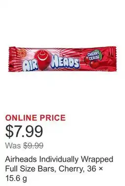 Costco Airheads Individually Wrapped Full Size Bars, Cherry, 36 × offer