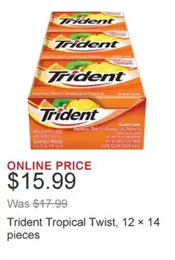 Costco Trident Tropical Twist, 12 × 14 pieces offer