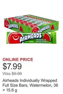 Costco Airheads Individually Wrapped Full Size Bars, Watermelon, 36 × offer