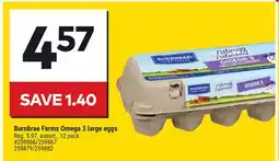 Giant Tiger Burnbrae Farms Omega 3 large eggs offer