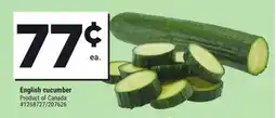Giant Tiger English cucumber offer
