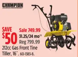 Canadian Tire CHAMPION POWER EQUIPMENT 212cc Gas Front Tine Tiller, 16 offer