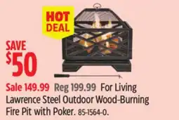 Canadian Tire For Living Lawrence Steel Outdoor Wood-Burning Fire Pit with Poker offer