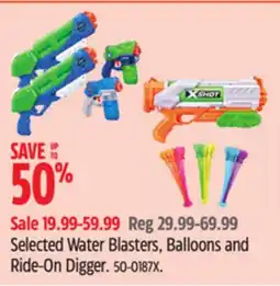 Canadian Tire Selected Water Blasters, Balloons and Ride-On Digger offer