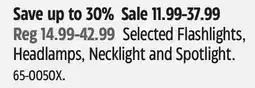 Canadian Tire Energizer Selected Flashlights, Headlamps, Necklight and Spotlight offer