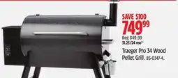Canadian Tire Traeger Pro 34 Wood Pellet Grill offer