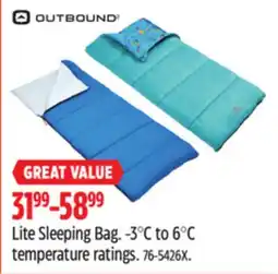 Canadian Tire OUTBOUND Lite Sleeping Bag offer