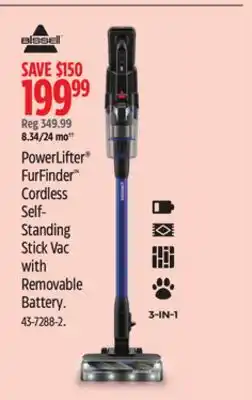 Canadian Tire Bissell PowerLifter FurFinder Cordless Self-Standing Stick Vac with Removable Battery offer