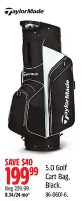 Canadian Tire TaylorMade 5.0 Golf Cart Bag offer