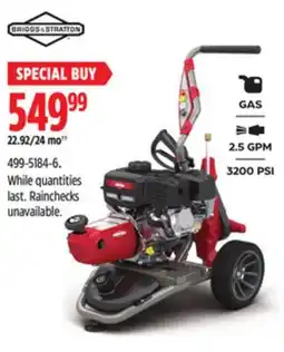 Canadian Tire Briggs & Stratton 3200 psi gas pressure washer offer