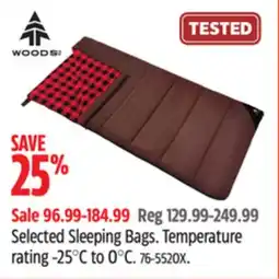 Canadian Tire WOODS Selected Sleeping Bags offer