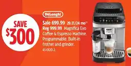 Canadian Tire DeLonghi Magnifica Evo Coffee & Espresso Machine offer