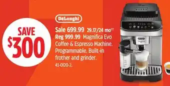 Canadian Tire DeLonghi Magnifica Evo Coffee & Espresso Machine offer