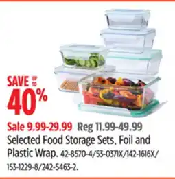Canadian Tire Selected Food Storage Sets, Foil and Plastic Wrap offer