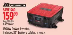Canadian Tire MOTOMASTER 1500W Power Inverter offer