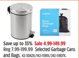 Canadian Tire Selected Garbage Cans and Bags offer