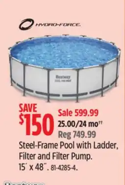 Canadian Tire Hydro-Force Steel-Frame Pool with Ladder, Filter and Filter Pump offer