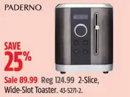 Canadian Tire Paderno 2-Slice, Wide-Slot Toaster offer