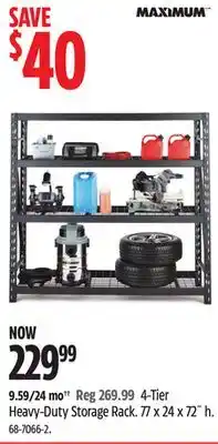 Canadian Tire 4-Tier Heavy-Duty Storage Rack offer