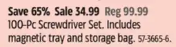 Canadian Tire Mastercraft 100-Pc Screwdriver Set offer