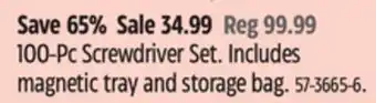 Canadian Tire Mastercraft 100-Pc Screwdriver Set offer