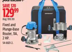 Canadian Tire Mastercraft Fixed and Plunge-Base Router, 11A, 2 HP offer