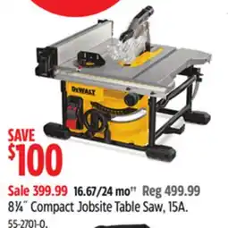 Canadian Tire 8¼ Compact Jobsite Table Saw, 15A offer