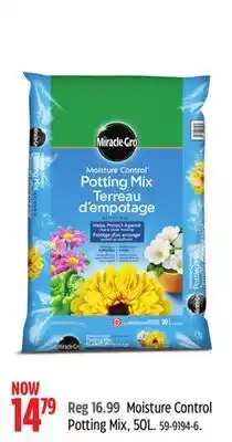 Canadian Tire Miracle-Gro Moisture Control Potting Mix offer