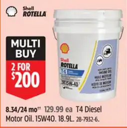 Canadian Tire Shell T4 Diesel Motor Oil offer