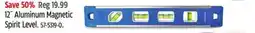 Canadian Tire Mastercraft 12 Aluminum Magnetic Spirit Level offer