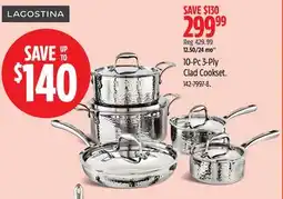 Canadian Tire LAGOSTINA 10-Pc 3-Ply Clad Cookset offer