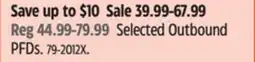 Canadian Tire Selected Outbound PFDs offer