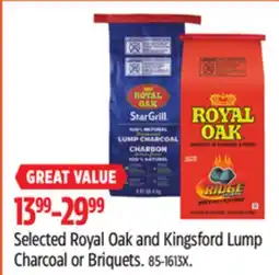 Canadian Tire Selected Royal Oak and Kingsford Lump Charcoal or Briquets offer