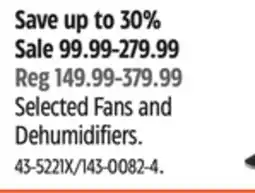 Canadian Tire Selected Fans and Dehumidifiers offer