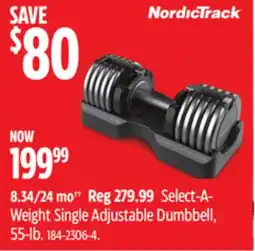 Canadian Tire NordicTrack Select-A-Weight Single Adjustable Dumbbell offer