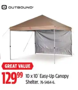 Canadian Tire Outbound 10 x 10' Easy-Up Canopy Shelter offer