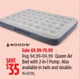 Canadian Tire WOODS Queen Air Bed with 2-in-1 Pump offer