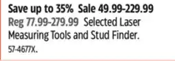 Canadian Tire Bosch Selected Laser Measuring Tools and Stud Finder offer