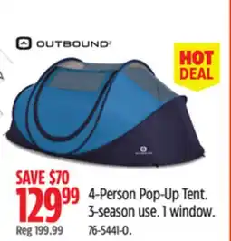 Canadian Tire Outbound 4-Person Pop-Up Tent offer