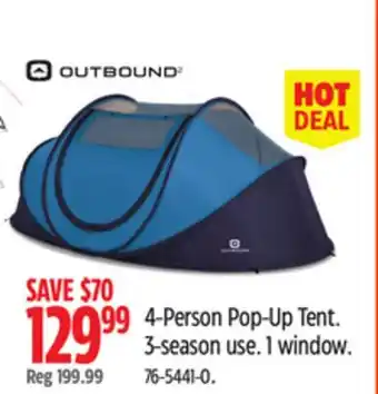 Canadian Tire Outbound 4-Person Pop-Up Tent offer