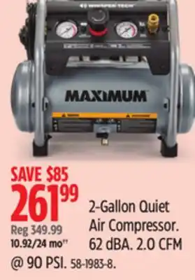 Canadian Tire Maximum 2-Gallon Quiet Air Compressor offer