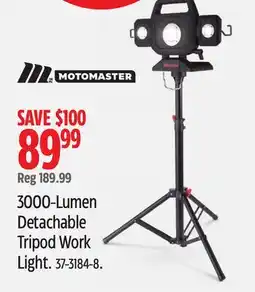 Canadian Tire Motomaster 3000-Lumen Detachable Tripod Work Light offer