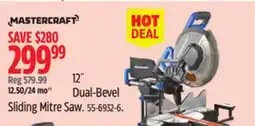 Canadian Tire Mastercraft 12 Dual-Bevel Sliding Mitre Saw offer