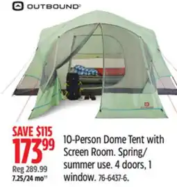 Canadian Tire OUTBOUND 10-Person Dome Tent with Screen Room offer