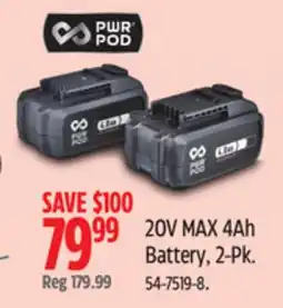 Canadian Tire 20V MAX 4Ah Battery, 2-Pk offer